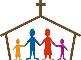 Cartoon of people inside of a Church